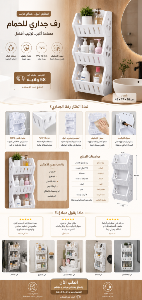 منظم جداري للحمام — تفاصيل 1